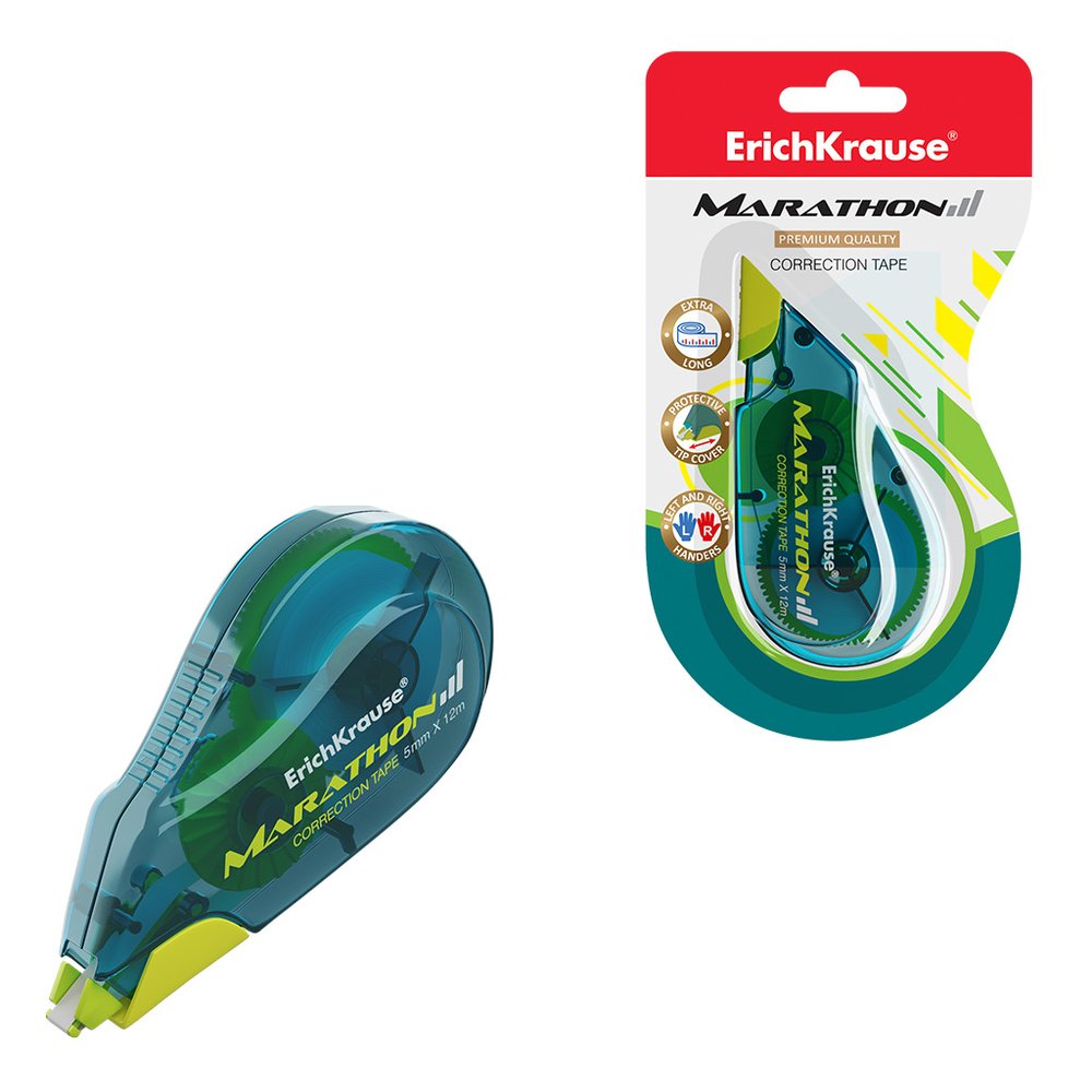 Корректирующая лента ErichKrause Марафон, 5 мм x 12 м, цвет морской волны 53200