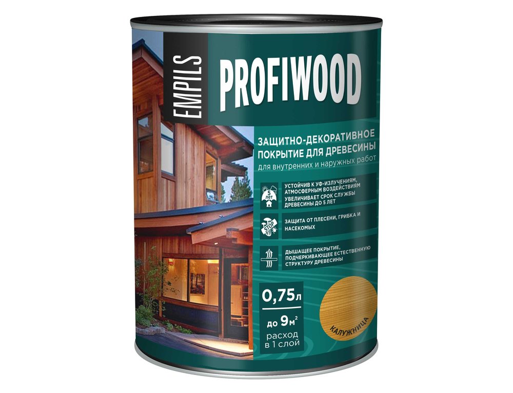 Защитно-декоративное покрытие для древесины PROFIWOOD (калужница, 0.75 л, 0.7 кг) 72620