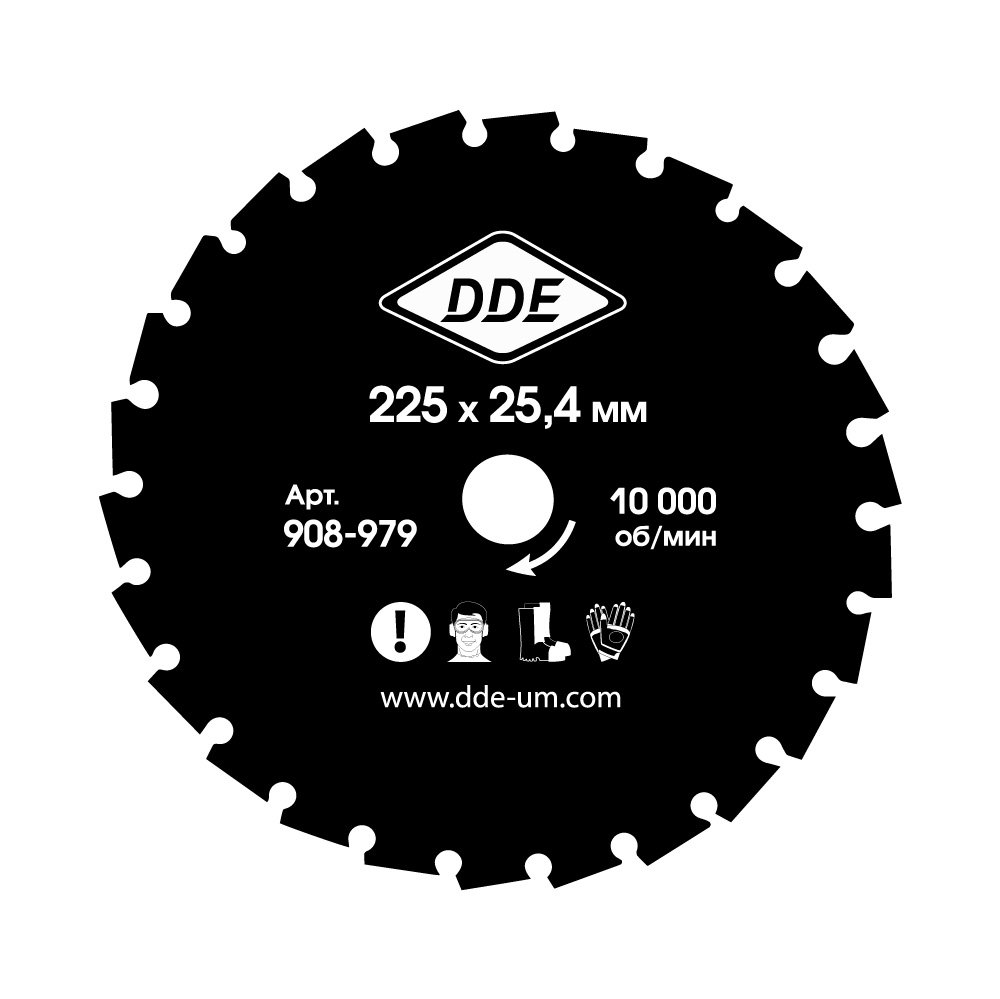 Нож для кустореза WOOD CUT 26 зубьев, 225x25.4/20 мм (толщина 2 мм) DDE 908-979