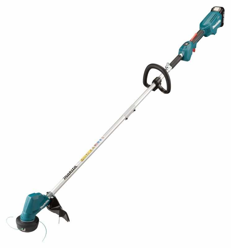 Триммер аккумуляторный Makita LXT BL 18 В, 460 Вт, D-рукоятка, d-30 см, M10xLH, разборвал (BL1830B DC18RC) DUR192LRF