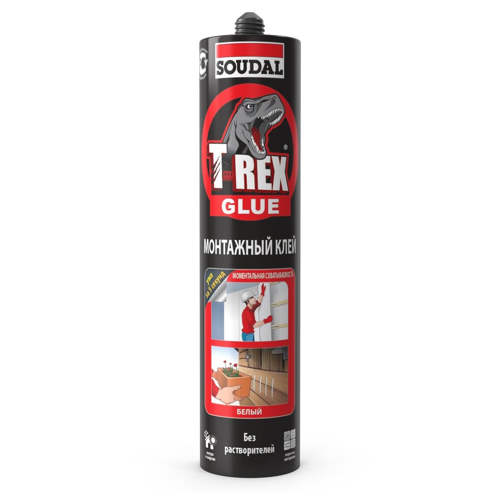 Монтажный клей SOUDAL T-REX МОМЕНТАЛЬНАЯ СХВАТЫВАЕМОСТЬ 380 г Белый RED old 134923