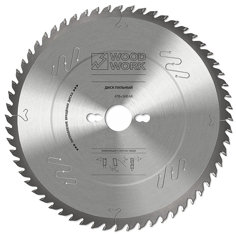 Диск пильный универсальный 250x2.4x30 мм, 24T, A=20° ATB+SHEAR WOODWORK 31.250.24
