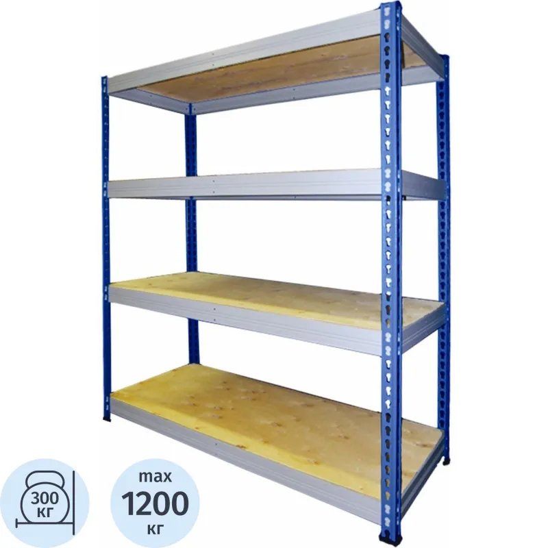 Стеллаж металлический MZ_МКФ15614-2.5   груз. 4 полки 1525х610х2500
