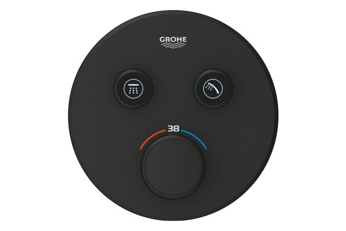 Термостат для встраиваемого монтажа на 2 выхода Grohe 29507KF0 Grohtherm SmartControl, фантомный чёрный 00000136010