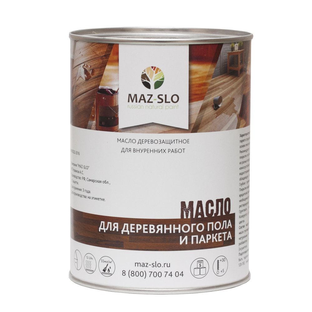 Масло для деревянного пола и паркета MAZ-SLO цвет Мёд, 1 л 8072795