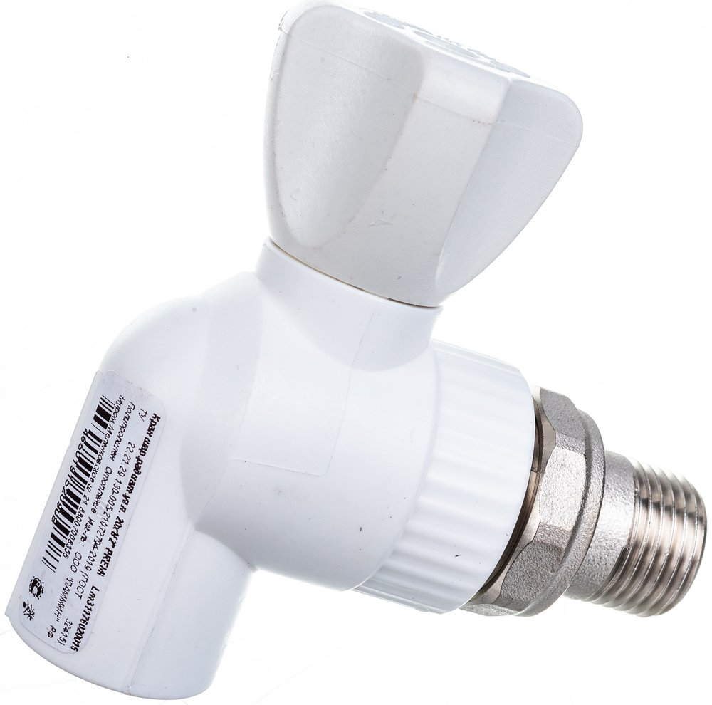Шаровый кран для радиатора LAMMIN PREMIUM PPR угловой, 20х1/2' Lm31176020015