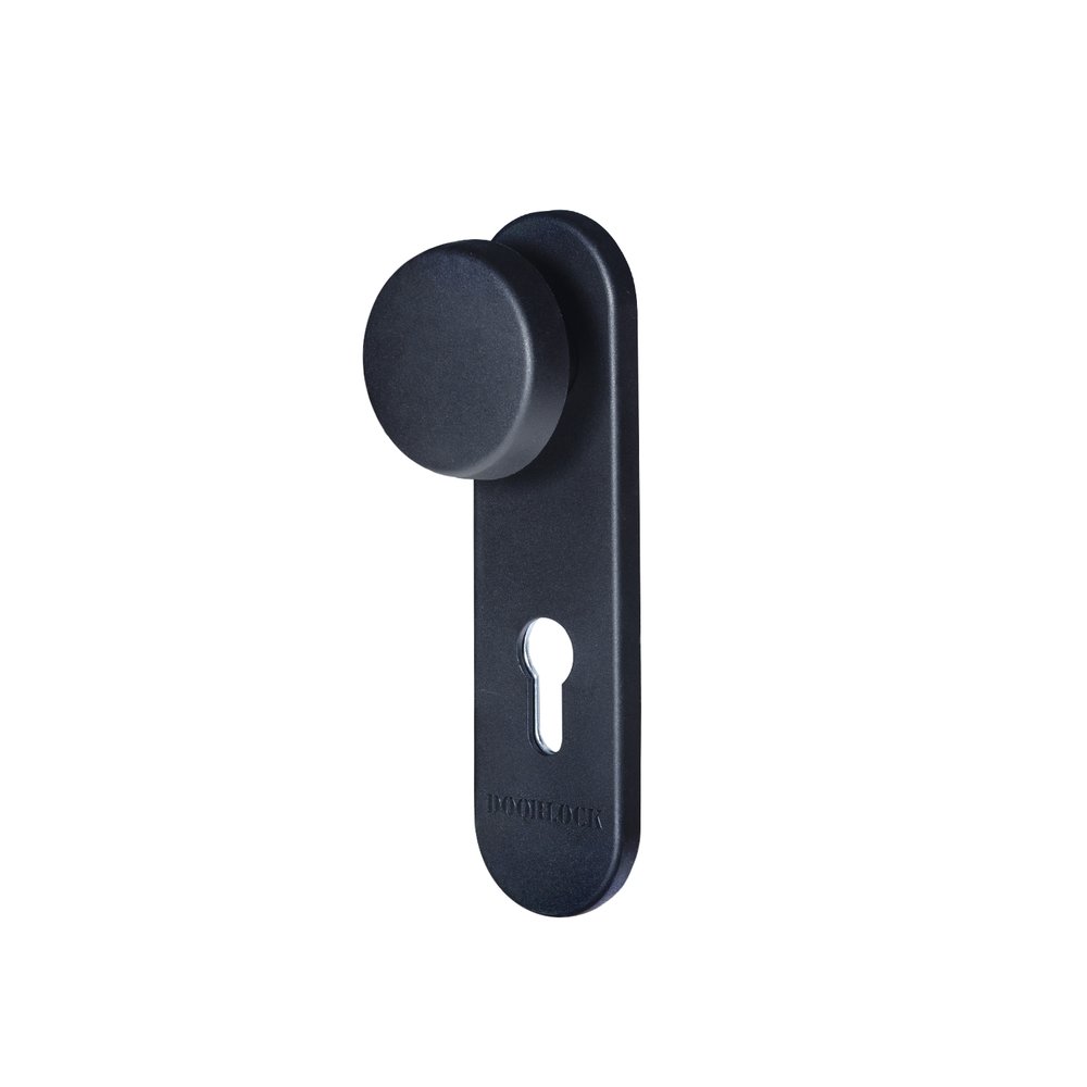 Кноб/нажимная ручка для противопожарных дверей DOORLOCK V S38KP-KNOB/F PZ72 серия Variant, на короткой накладке, черная, А=52-75мм 79054