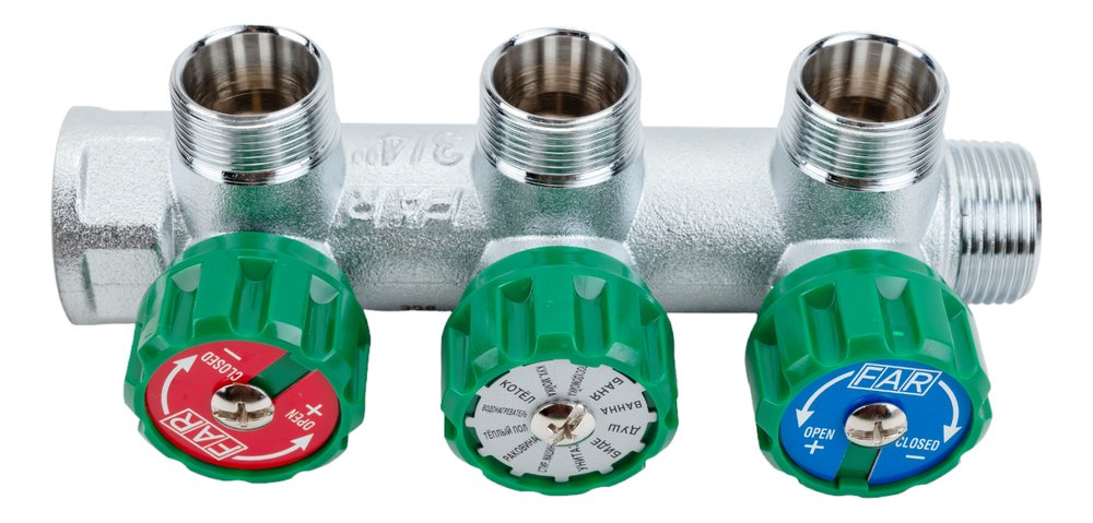 Регулируемый коллектор с 3 отверстиями FAR 3/4' М24х19 FK 3850 C34