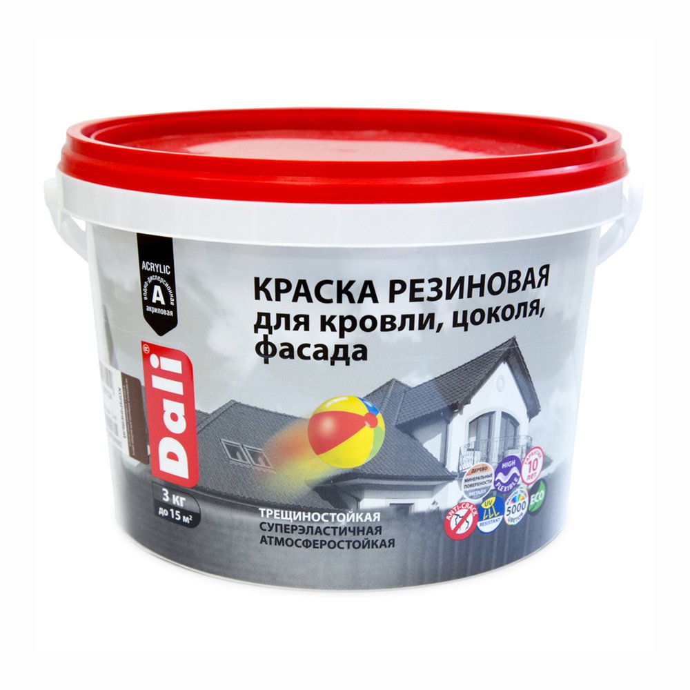 Краска резиновая DALI СЕРЫЙ ГРАФИТ RAL 7024 3 КГ 273860