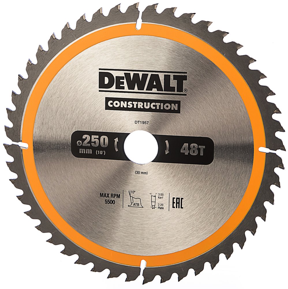 Пильный диск CONSTRUCT (250х30 мм, 48 ATB) DEWALT DT1957