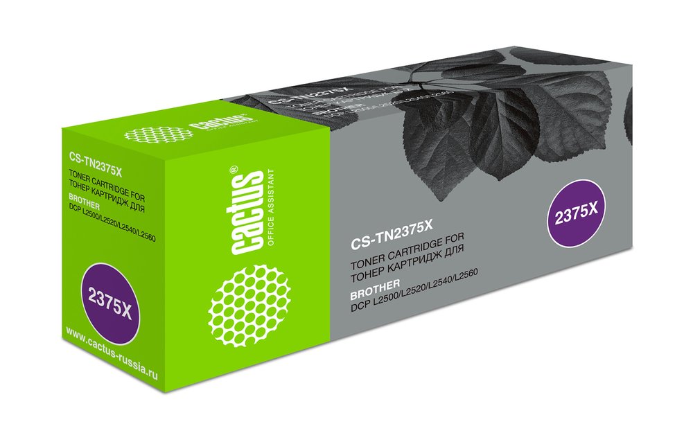 Лазерный картридж Cactus tn-2375 черный, 5200 страниц, для brother dcp l2500/l2520/l2540/l256 CS-TN2375X 1421519