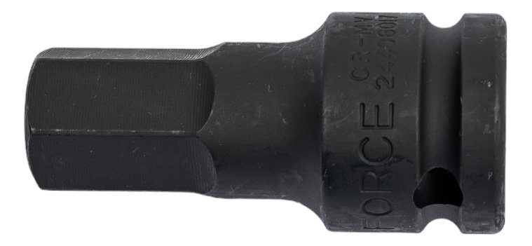 Ударная цельная головка-бита 6 гранная, 1/2', 17 мм FORCE 24406017