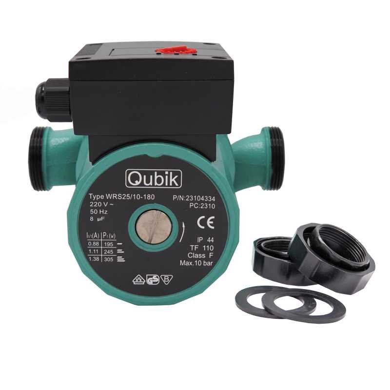Насос циркуляционный Qubik WRS 25/10 - 180мм + гайки 16695