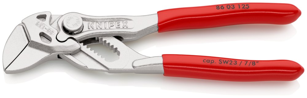 Переставные клещи-ключ Knipex 125 мм, 23 мм (7/8'), хром, 1К ручки, KN-8603125SB