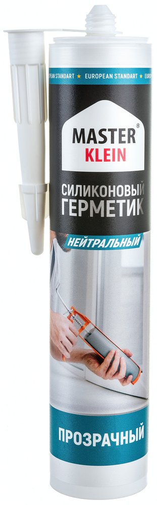 Нейтральный силиконовый герметик Master Klein прозрачный 280 мл картридж 11604644
