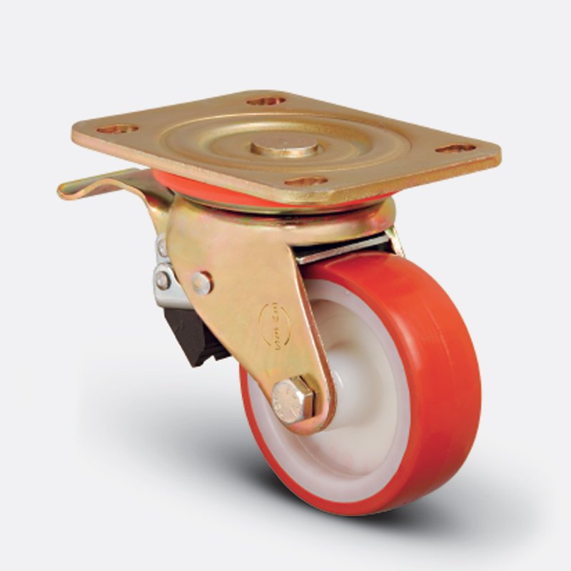Колесо с поворотной платформой и тормозом EMES ED01ZBP100X35F