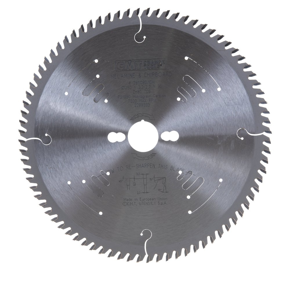 Диск пильный CMT 250x30x3,2/2,2 10º TCG Z=80 281.080.10M