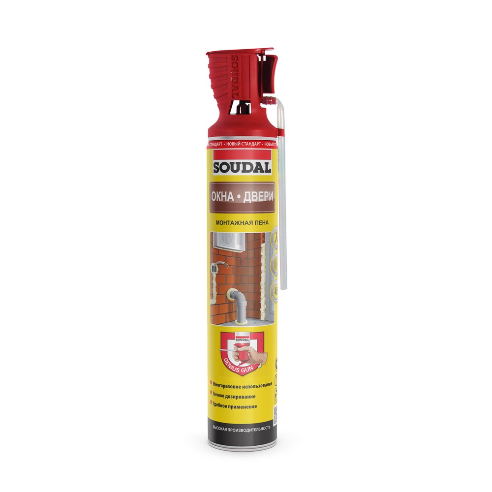 Монтажная пена SOUDAL GENIUS GUN окна двери 750 мл 131132