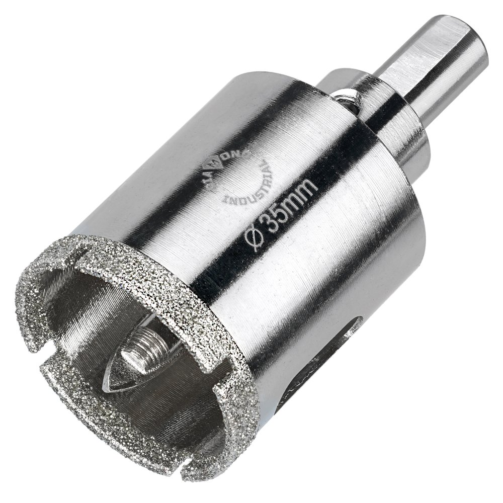 Коронка алмазная по керамограниту и керамике с центрирующим сверлом 35 мм Diamond Industrial DIDCSC035