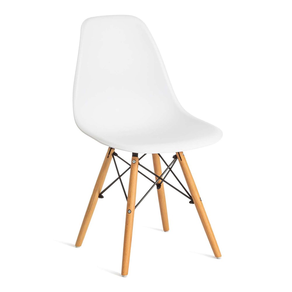 Стул Tetchair Cindy eames mod. 1801 / 1 шт. в упаковке дерево бук/металл/сиденье пластик, 45x51x82 см, white белый 20229