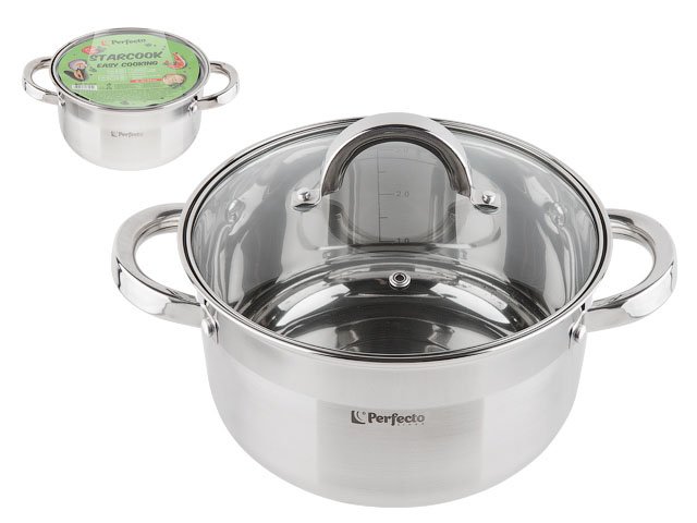 Кастрюля PERFECTO LINEA Starcook из нержавеющей стали 3.2 л 50-520115