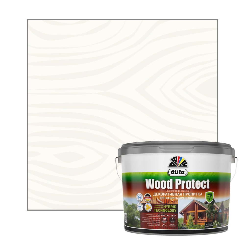 Пропитка Dufa WOOD PROTECT белая, 9 л МП00-011077