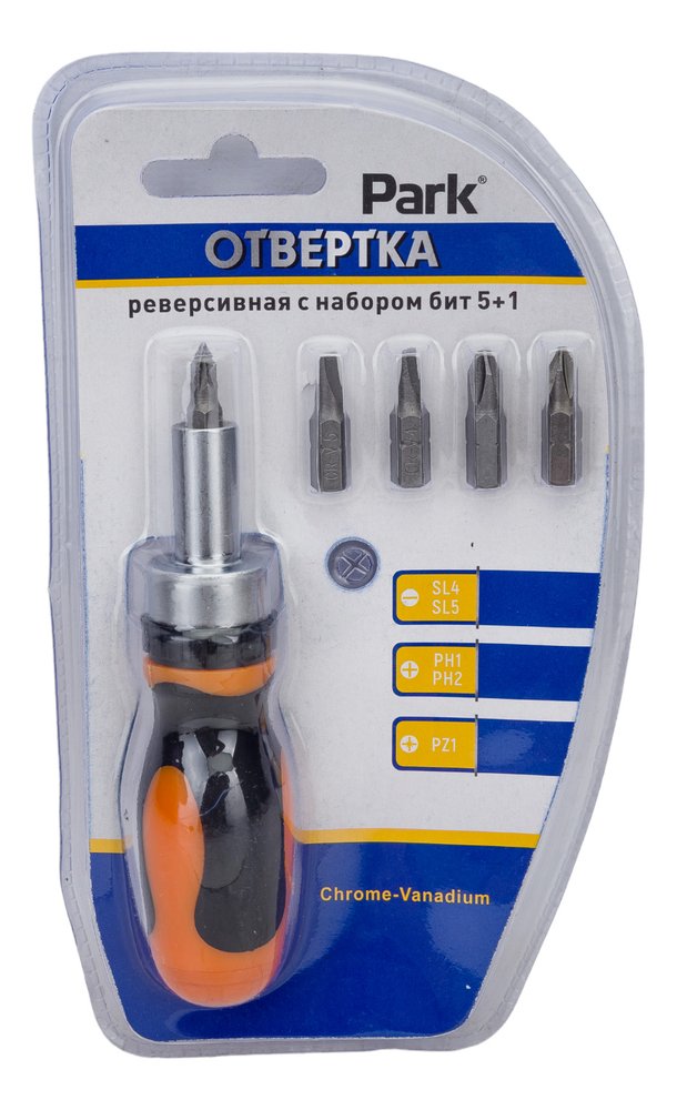 Отвертка Park реверсивная с набором бит 5+1 OTV07NB 356207