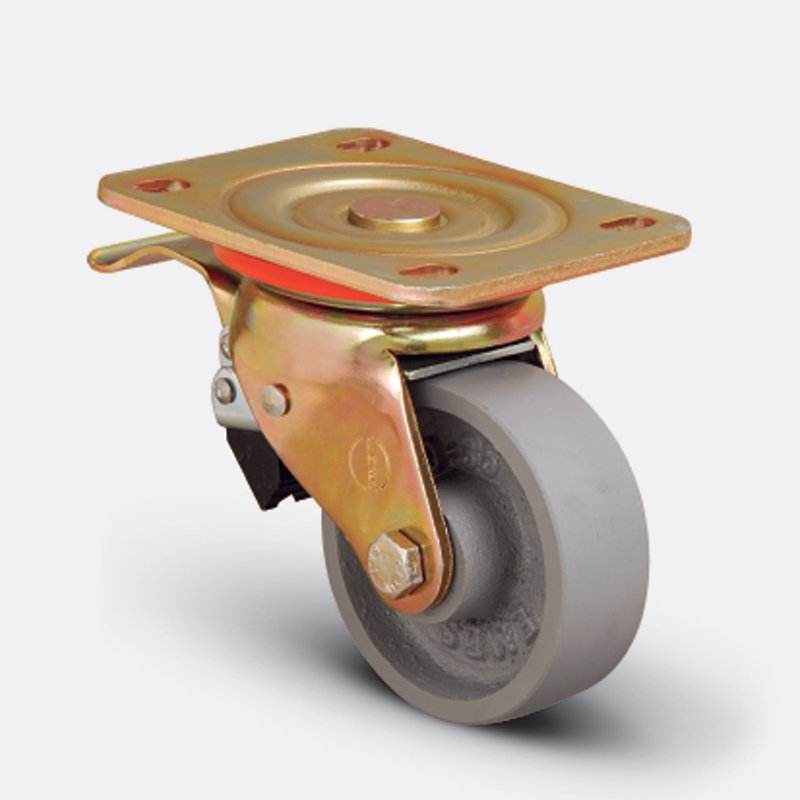 Колесо с поворотной платформой и тормозом EMES ED01VKV80X30F