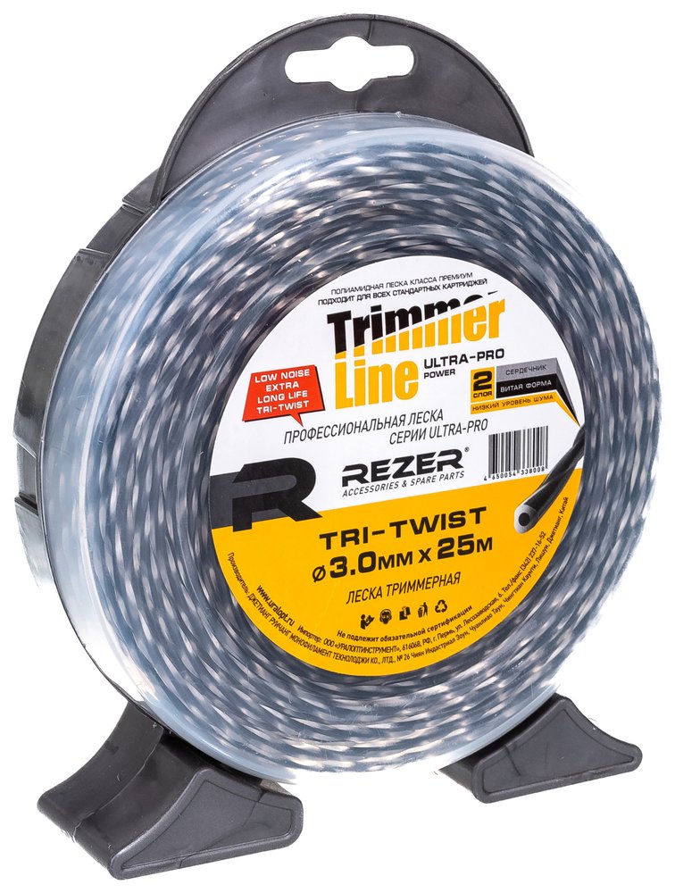 Леска триммерная TRI-TWIST (3.0 мм, 25 м, витая) Rezer 03.007.00130