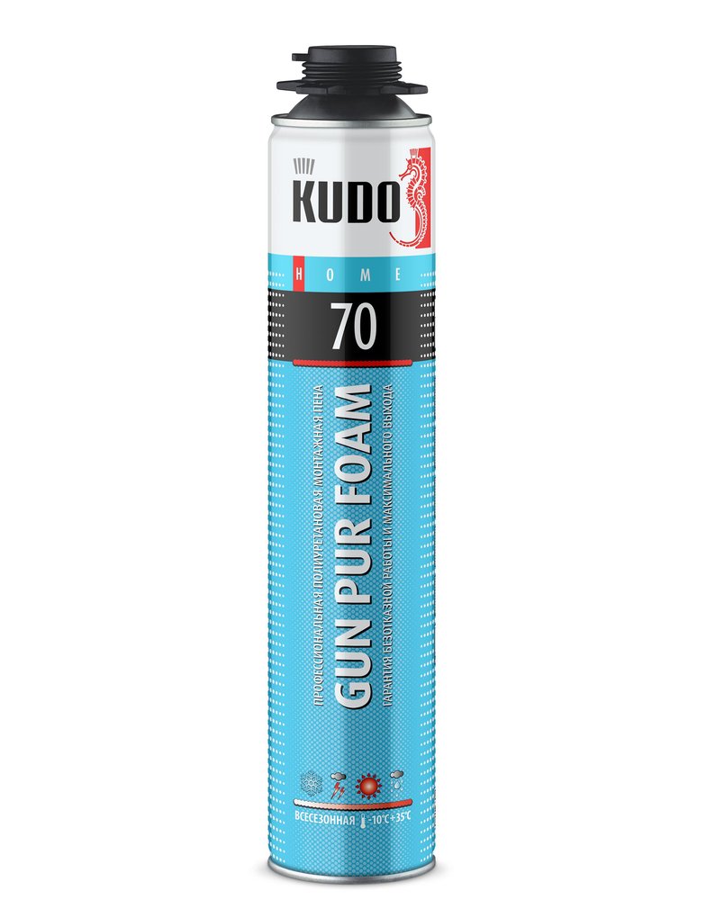 Полиуретановая профессиональная монтажная пена KUDO НОМЕ 70 (всесезонная, 1000 мл) KUPHP10U70