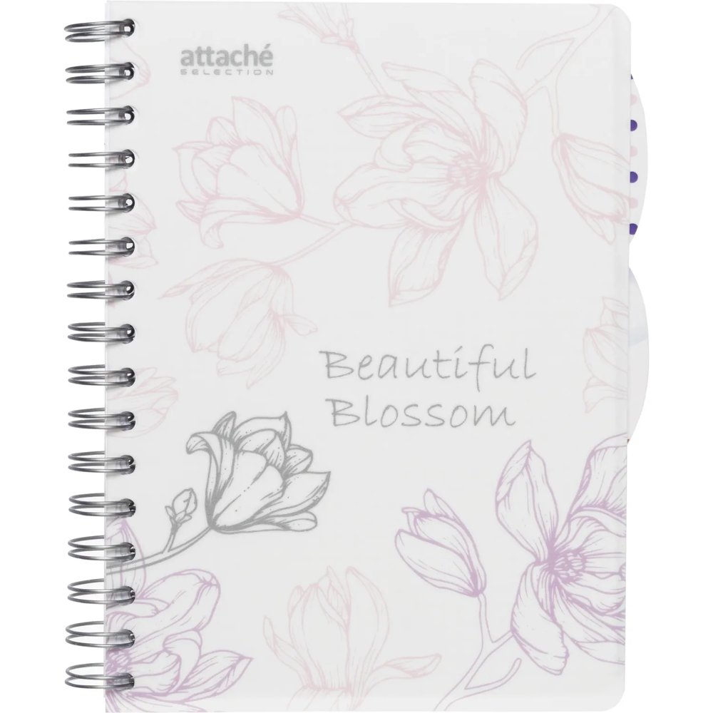Бизнес-тетрадь А5,140л,кл,спир,плас Attache Selection Flower DreamsBlossom