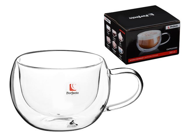 Стеклянная кружка PERFECTO LINEA Capuchino с двойными стенками 300 мл 30-001300
