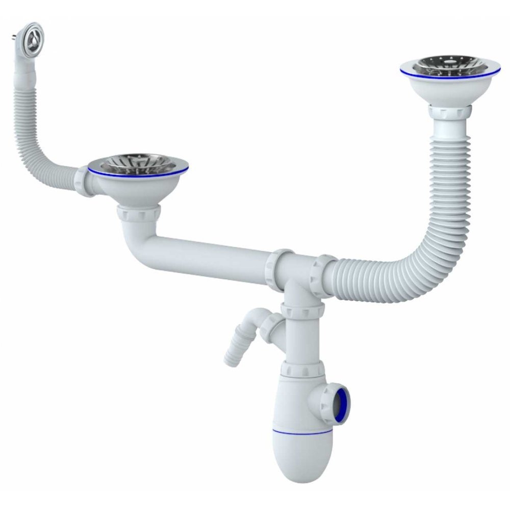 Сифон Unicorn B710VP 3 1/2х40 двойной, с носиком 544824