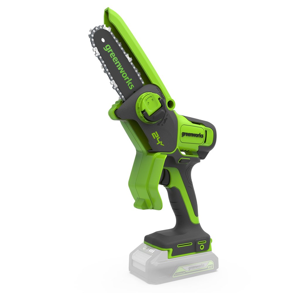 Цепная мини пила аккумуляторная GreenWorks 24V, 10см, c 1хАКБ 2Ач с USB и ЗУ 2008207USB2