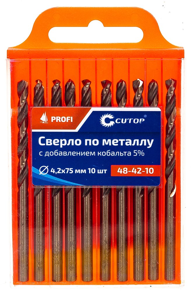 Сверло по металлу с кобальтом (10 шт, 4.2х43х75 мм) CUTOP 48-42-10