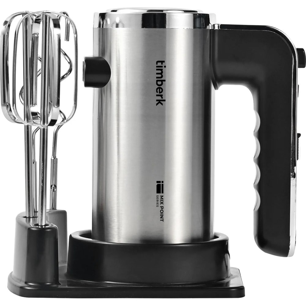 Миксер Timberk T-HM40S49, 550Вт, 5 режимов, подставка, серебристый