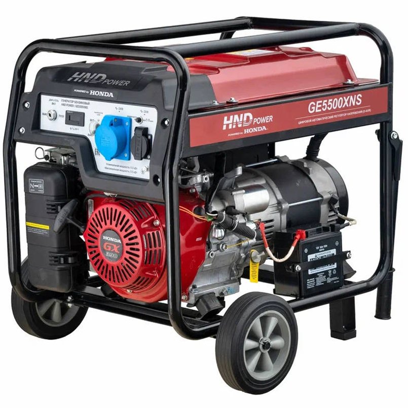 Бензиновый генератор HND GE 5500 XNS с двигателем Honda GE5500XNS