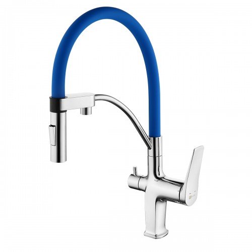 Смеситель для кухни Lemark Comfort с подключением к фильтру с питьевой водой LM3074C-Blue