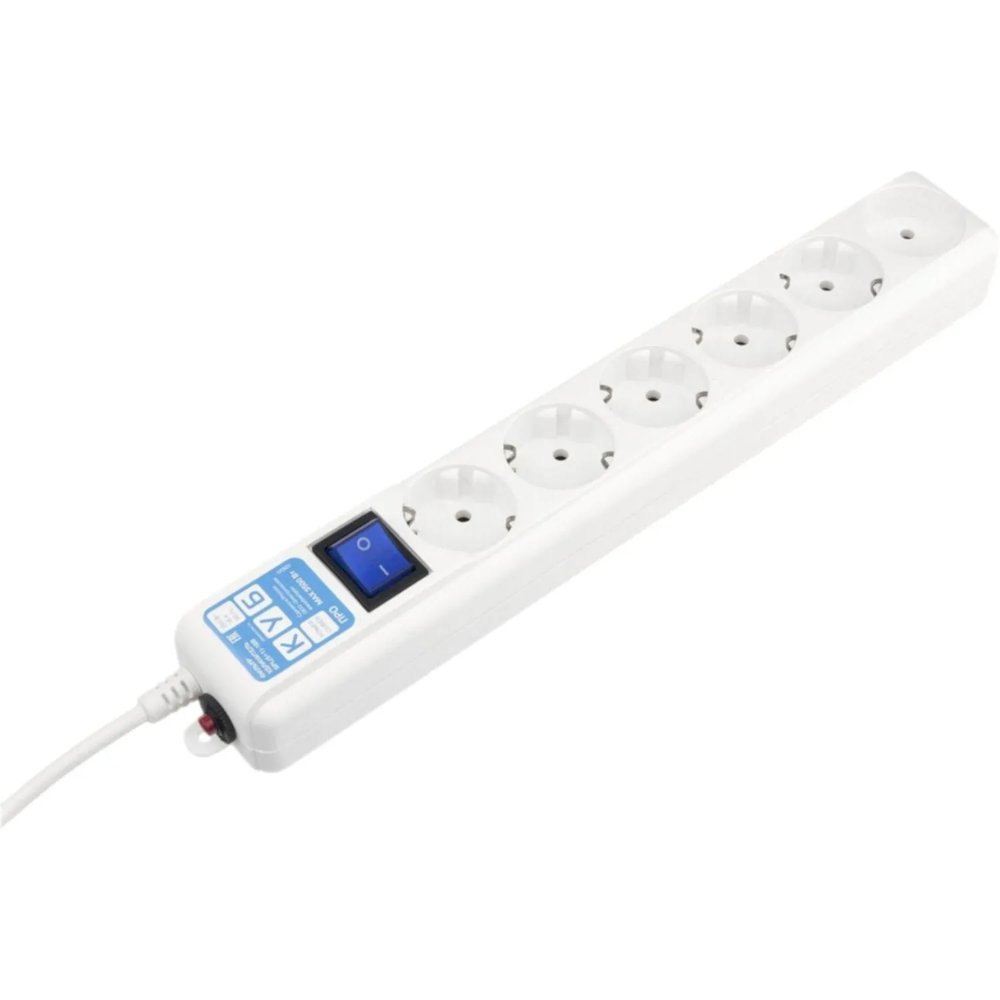 Сетевой фильтр Power Cube PRO, 5.0 м белый 16А/3,5кВт(SPL(5+1)-16B-P-5М)