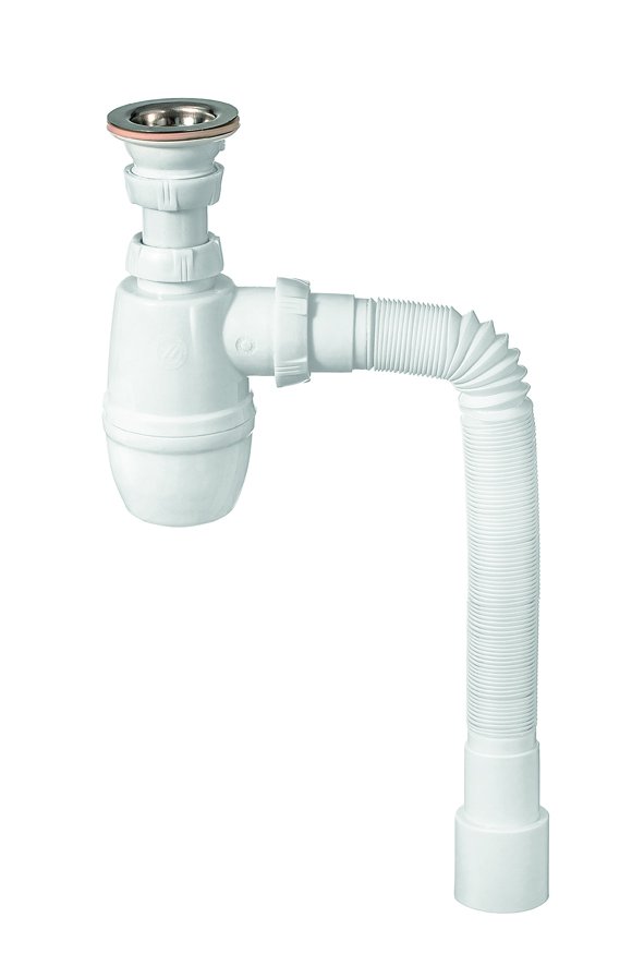 Сифон для раковины Wirquin Минор с выпуском и гибким соединением 30987140