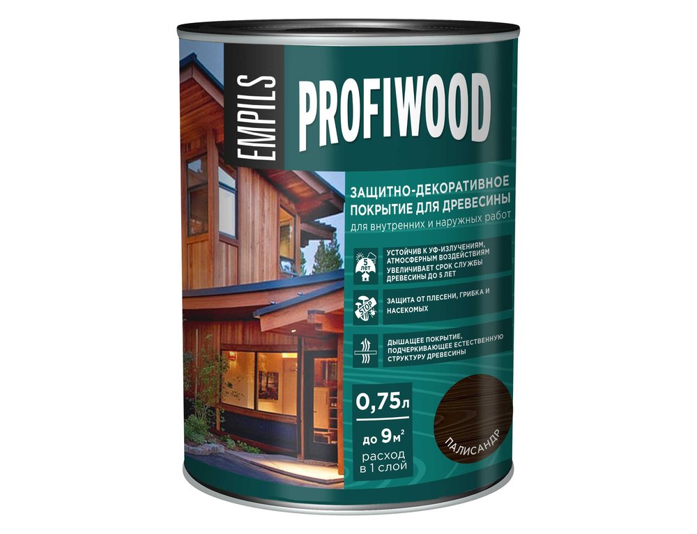Защитно-декоративное покрытие для древесины PROFIWOOD (палисандр, 0.75 л, 0.7 кг) 72628