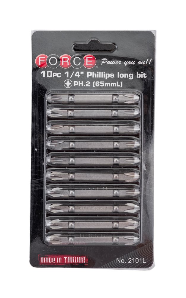 Набор бит РН2, двусторонние 10 шт. FORCE 2101L