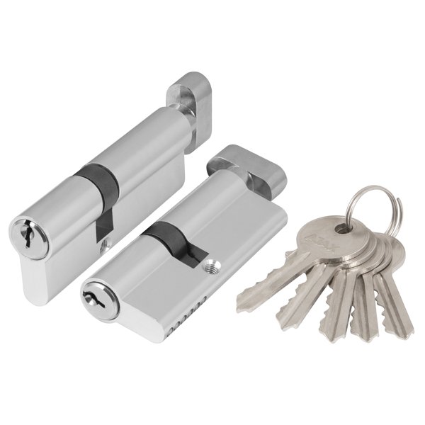 Цилиндровый механизм с вертушкой AJAX AX102/80 mm 30+10+40 CP хром 5 кл. 39847