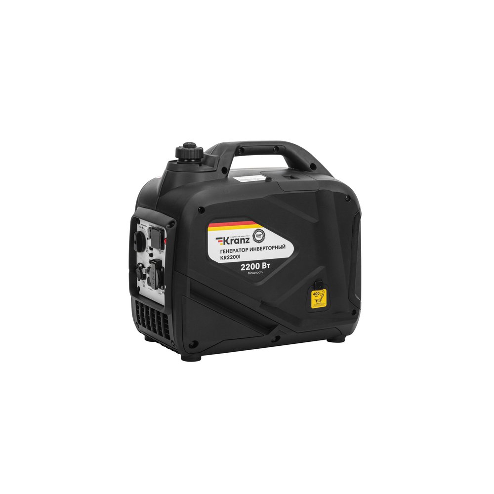 Инверторный генератор KRANZ KR2200I 2,2 кВт, 230 В, 4 л, закрытый корпус, ручной старт KR-16-1141