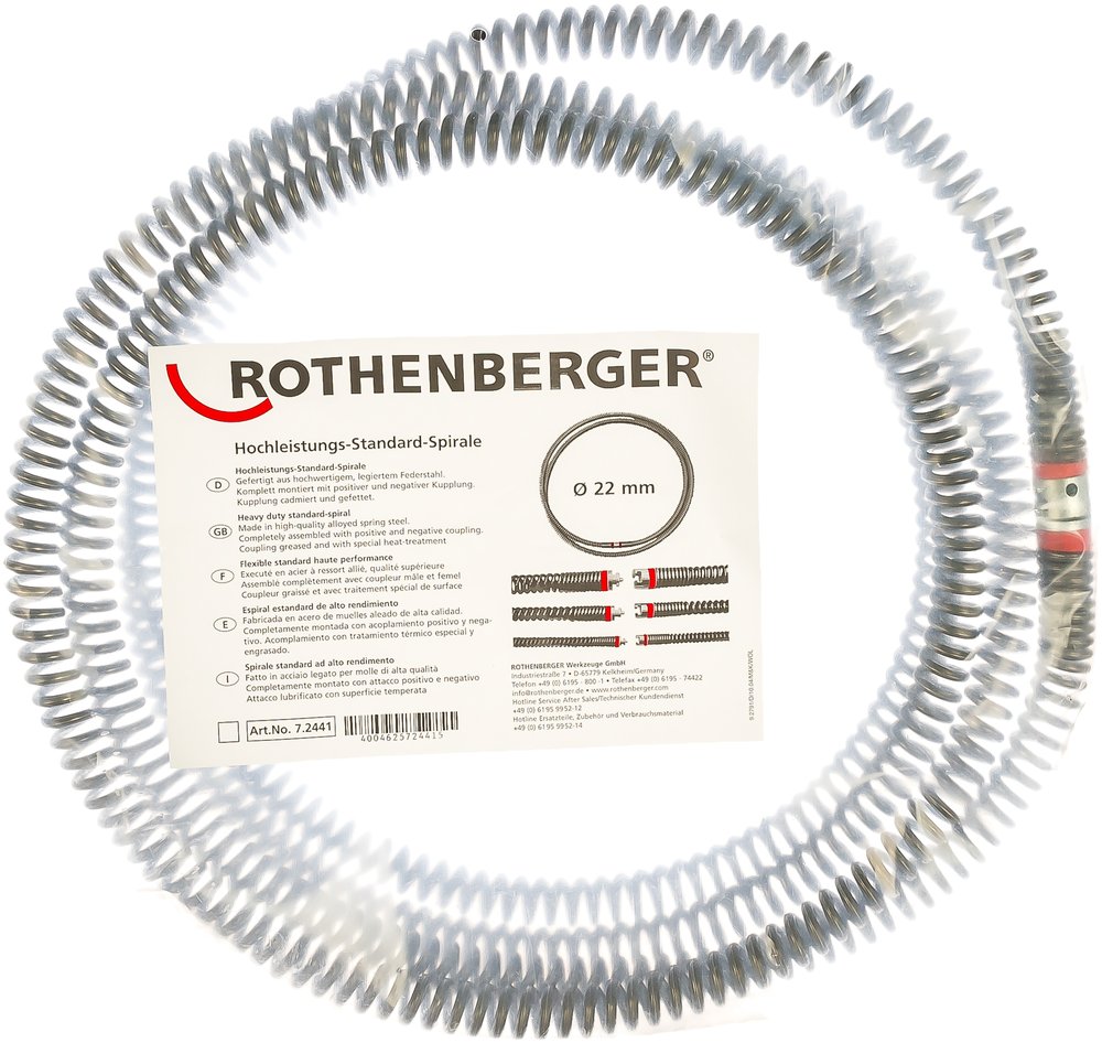 Спираль 22ммх4.5м для машин R600-R80 Rothenberger СТАНДАРТ 72441