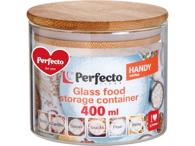 Стеклянная банка для сыпучих продуктов PERFECTO LINEA 400 мл, серия Handy 34-102400