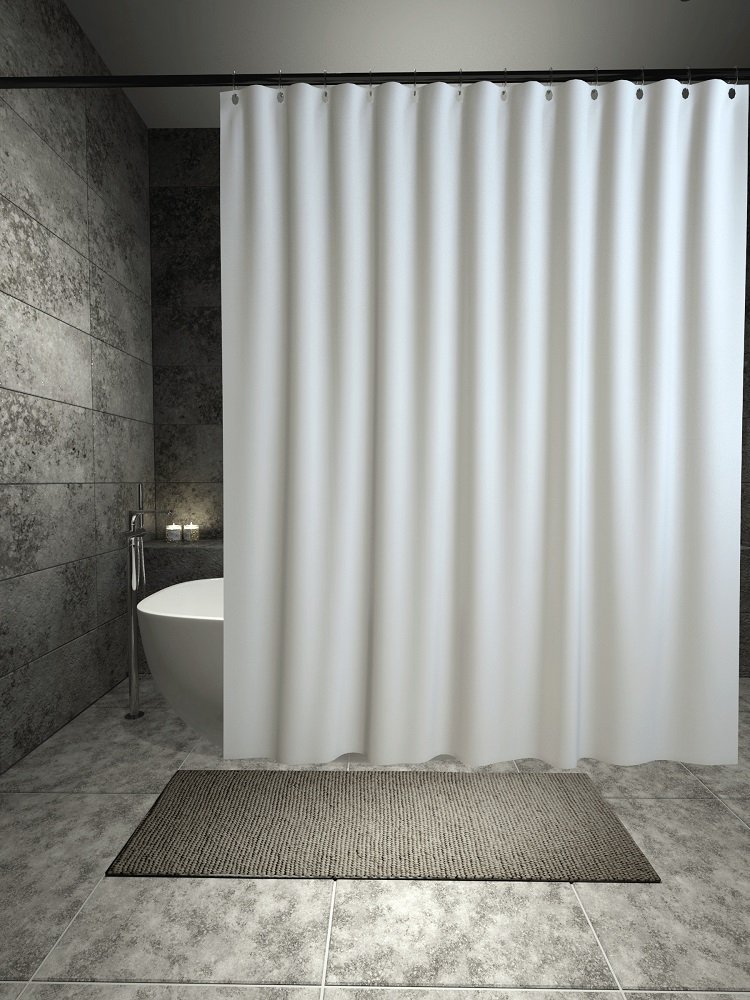 Штора для ванной с утяжелителем PRIMANOVA PREMIUM 180x200, PLE, белый DR-60056