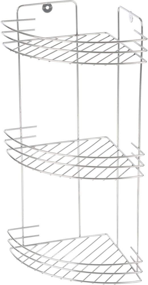 Угловая полка Рыжий кот трехъярусная Vento 19*19*41 см хром 310847
