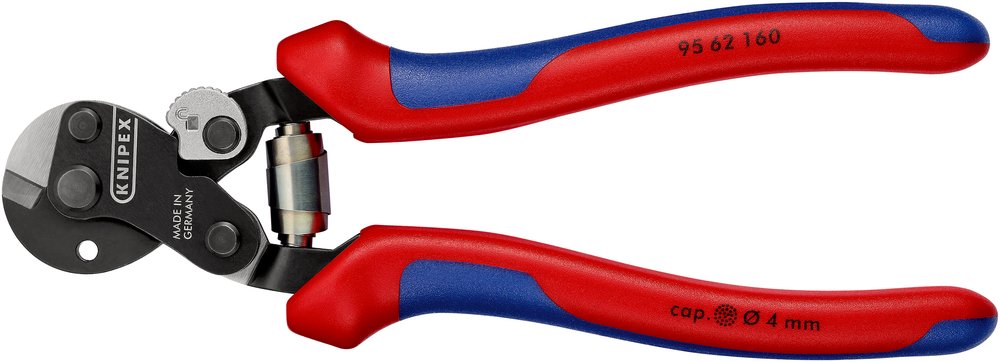 Тросорез KNIPEX рез: кабель 6 мм, особо прочный трос 1960 Нм L-160 мм KN-9562160SB
