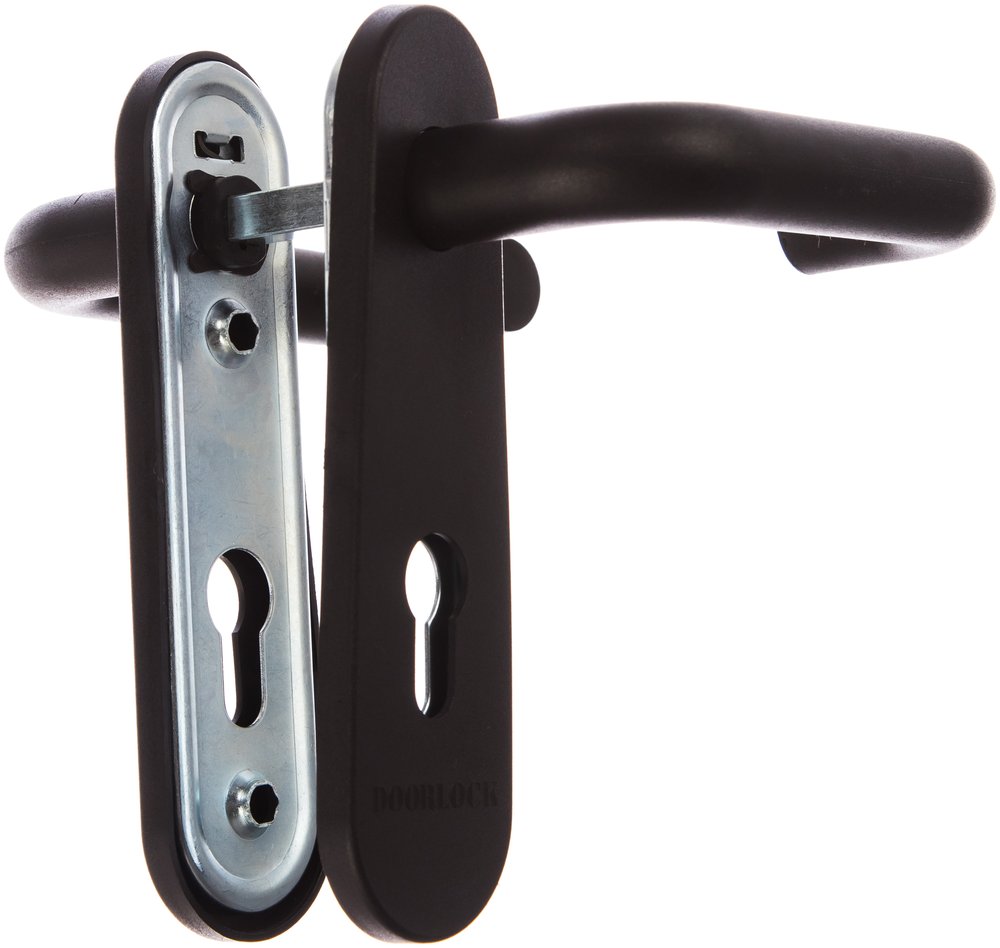 Гарнитур для пожарных дверей DOORLOCK V S38KP/F PZ72 серия Variant, на короткой накладке, черный, подпружиненная, А=47-75мм 79050